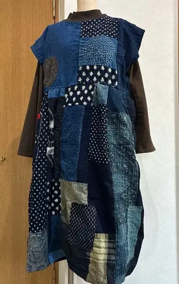 빈티지 원단 2웨이 여러 가지 패치워크 점퍼 스커트