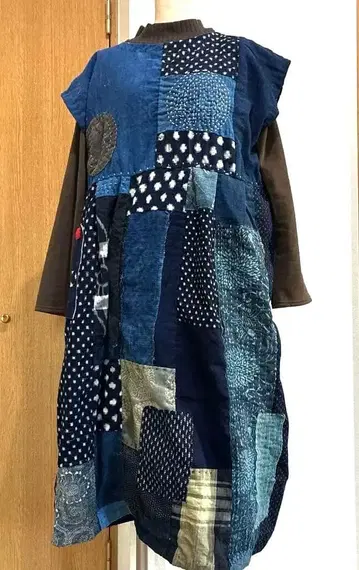 빈티지 원단 2웨이 여러 가지 패치워크 점퍼 스커트