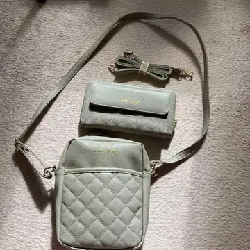 헬로키티 퀼팅 숄더백 지갑 그레이