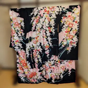 순수 실크 유젠 후리소데! 재고 처분 상품