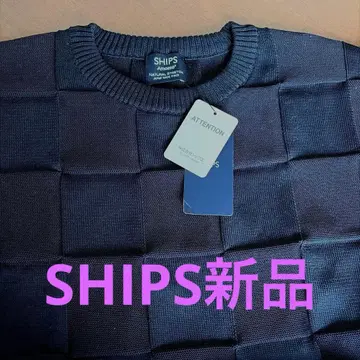 SHIPS 네이비 입체 편직 스웨터