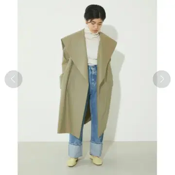 BLACK BY MOUSSY 빅칼라 오버 트렌치 카키