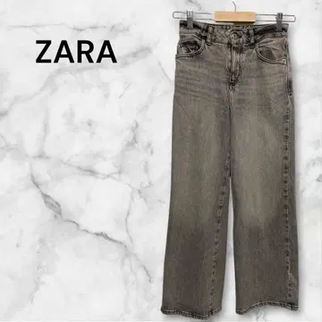 자라 그레이 스트레이트 데님 하이웨스트 버튼 지퍼 XS~S 상당