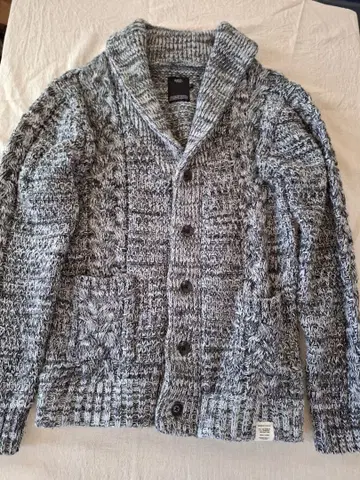 AZUL 케이블 니트 가디건 자켓 L 그레이 계열