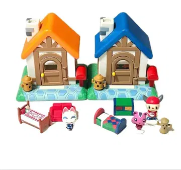 동물의 숲 숲을 만들자 남아 세트 오두막 세트 미니어처 피규어