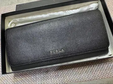 FURLA 블랙 가죽 접이식 지갑