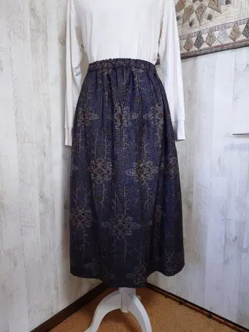 기모노 리메이크*오시마 명주 개더 스커트