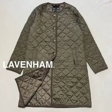 라벤햄 퀼팅 롱 다운 자켓 노카라 코트