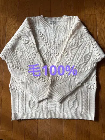 monaliza 모 100% 화이트 스웨터