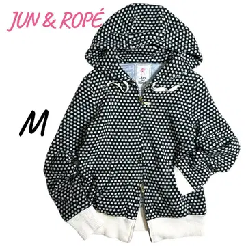JUN & ROP 준 앤 로페 골프웨어 M 도트 무늬 니트 후드티