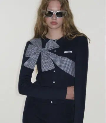 택 포함 미사용 새상품 crank 가디건 크랭크 리본 니트 한국