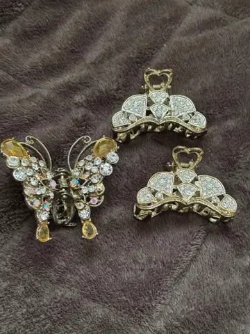 버터플라이 헤어 클립 3개 세트