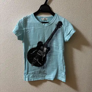 [ Y2K ] super lovers 기타 프린트 T셔츠 스카이블루