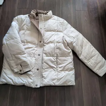 다운 자켓 베이지 브라운 리버서블 퀼팅