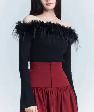 eimy istoire 오프숄더 퍼 니트