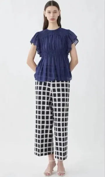 투모로우랜드 [컨디션 최상] 도비 타터 체크 와이드 스트레이트 팬츠