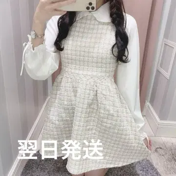 evelyn 트위드 개더 원피스 트위드 원피스