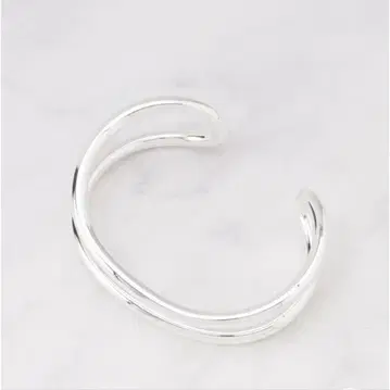 미사용품 인디비 실버 더블 라인 뱅글 택 없음