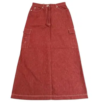 핑크하우스 롱 스커트 데님 레드 M