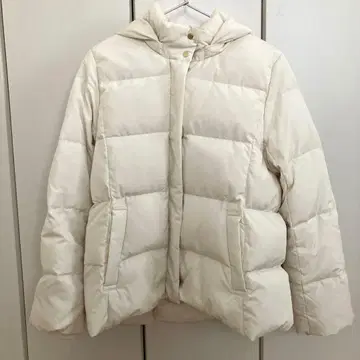 글로벌 워크 아름다운 실루엣 발수 다운 후드 블루종 M 사이즈 아이보리