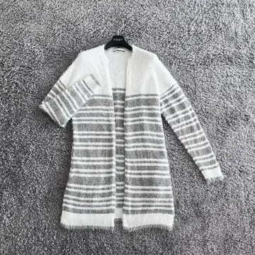 FOXEY F 사이즈 화이트 그레이 복슬복슬 샤기 가디건