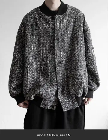 RUUBON ] 트위드 벌룬 MA-1 블루종