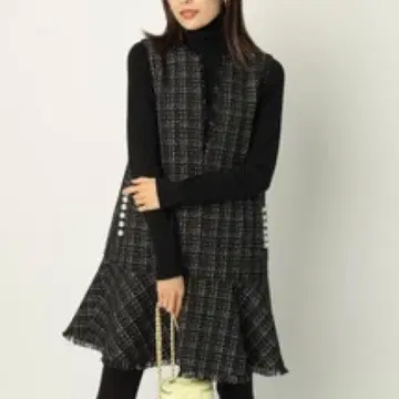 아푸와이저 리셰 트위드 페플럼 미니 원피스 펄