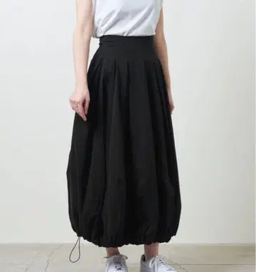 말 블랙 벌룬 실루엣 롱 스커트 38