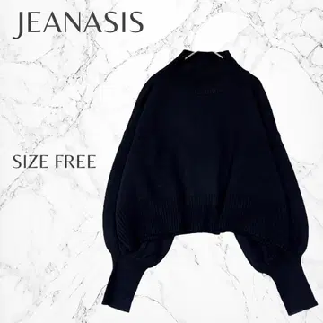 지나시스 모크넥 퍼프 소매 숏 기장 크롭 니트 스웨터