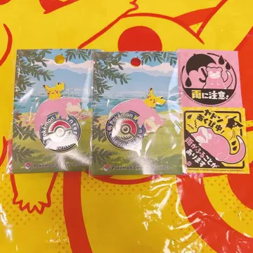 포켓몬 센터 카가와 핀 배지 2개 세트 한정판 스티커 포함