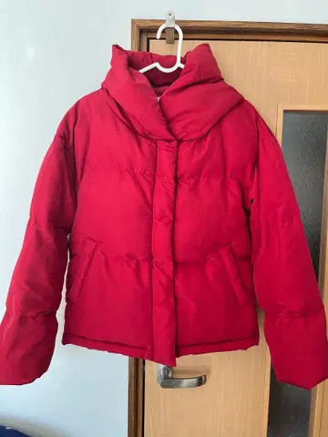 Samansa Mos2 후드 부착 다운 자켓 M 레드