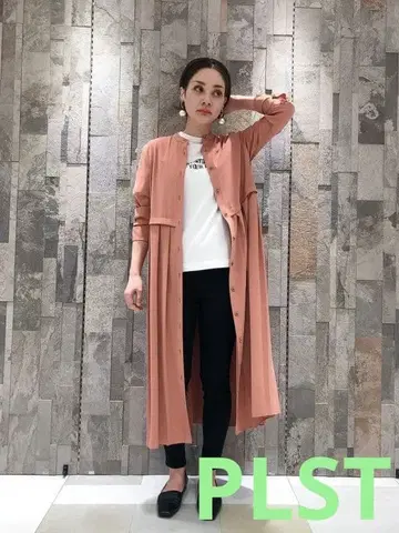 플라스테 PLST 루즈핏 조젯 플리츠 원피스