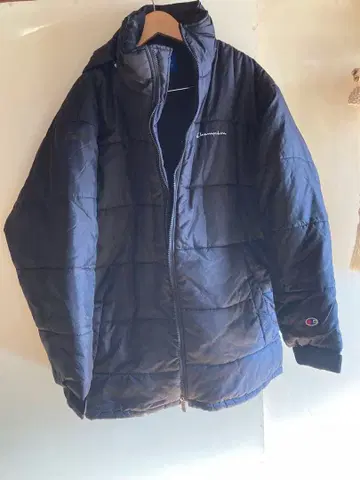 미사용 Champion 블랙 챔피온 후드 부착 M 빅