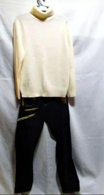 하이넥 데님 상하의 세트