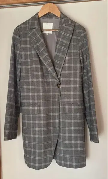 컨디션 최상 Drawing Numbers 그레이 체크 자켓 일본제