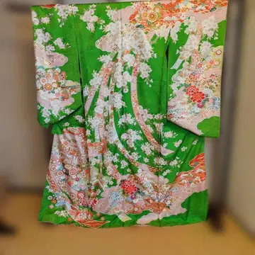 순수 실크 유젠 후리소데! 재고 처분 상품