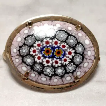 베네치안 유리 SV925 오벌 브로치 액세서리 주얼리