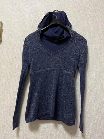 90s 모르간 드 투아 라메 티셔츠 /S 네이비 스트레치 y2k