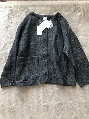 츠하루 바이 사만사 모스모스 택 포함 새상품 노카라 숏코트 프리 사이즈