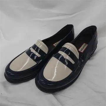 헌터 페니 로퍼 네이비 계열 x 베이지 계열 UK5 여성용