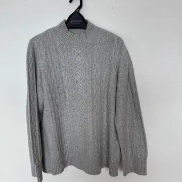 레리안 그레이 캐시미어 100% 하이넥 스웨터 13+ 사이즈