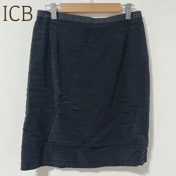 아이씨비 타이트 스커트 실크 혼방 보더 M 온워드 카시야마