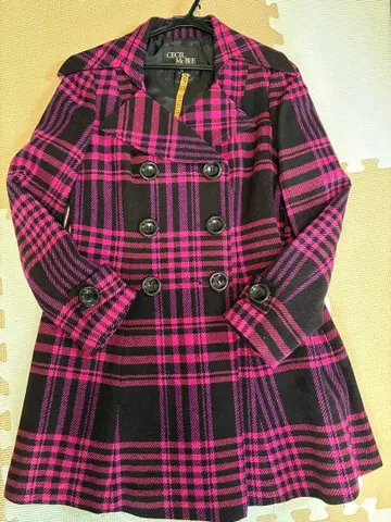 클리닝 완료 CECI McBEE 핑크 블랙 체크 코트 M Y2K