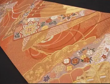 육통 무늬 후쿠로 오비 당직 편백 부채 길상 문양 금은사