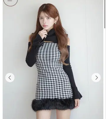 2way 하운드 투스 퍼 미니 원피스 randy