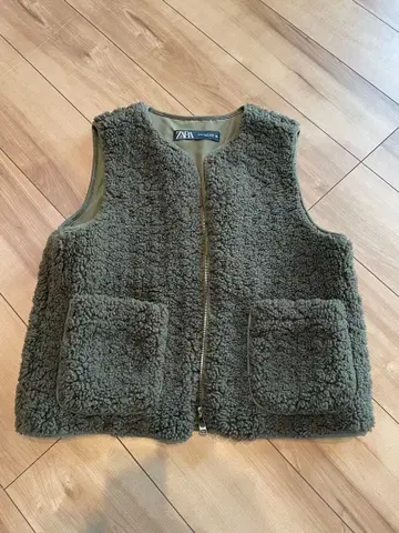 ZARA 플리스 자켓 XS 올리브 그린