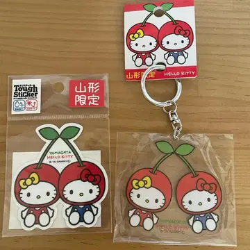 헬로키티 체리 야마가타 키링 스티커