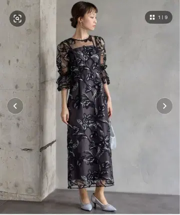 AIMER 에메 퍼얀 플라워 자수 드레스 S 사이즈 결혼식 경사