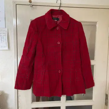 KORET 체크 무늬 레드 자켓