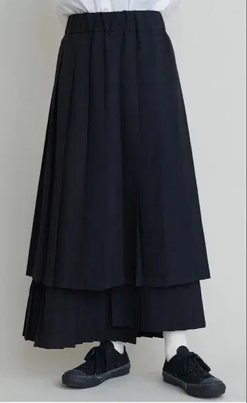 iki 트로피컬 와셔 플리츠 콜라주 스커트 FREE SIZE